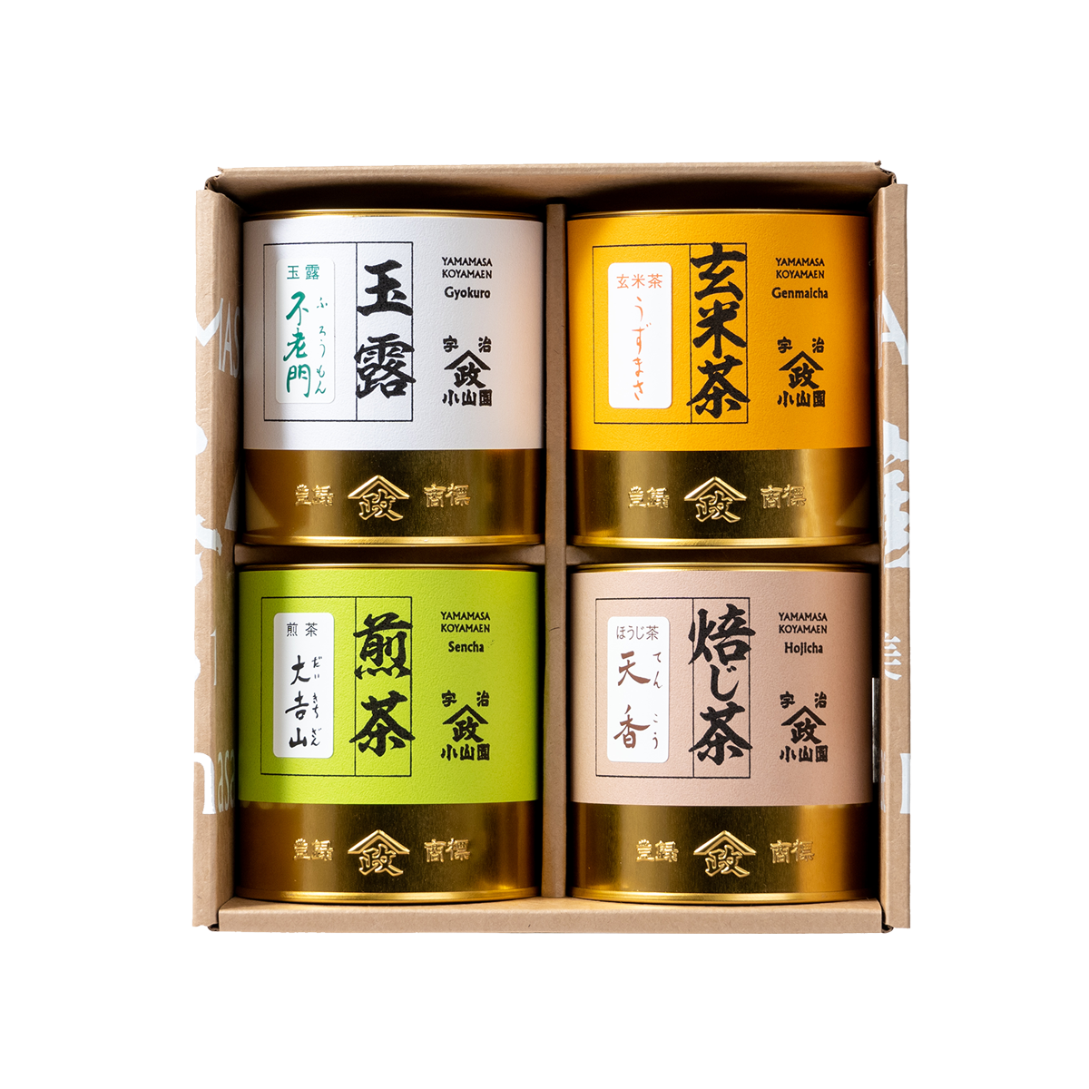 ギフト】4種飲み比べセット（玉露・煎茶・焙じ茶・玄米茶） MN-3 – 山